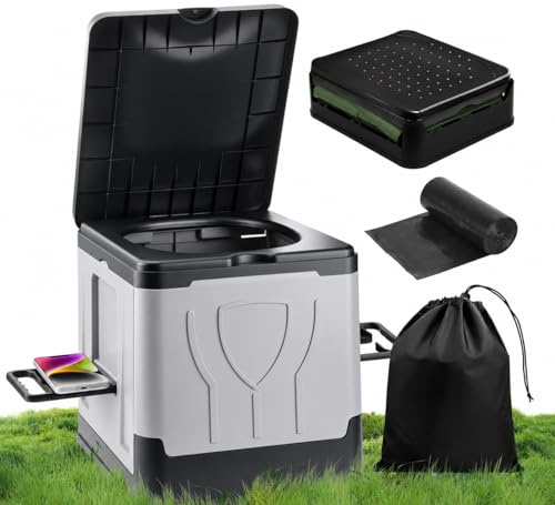 Auto Mercado Recambios Inodoro Portátil Para Adultos - Ideal Baño Portatil Camping - Plegable, Compacto y Ligero - Sanita Portatil y Retrete WC Portatil Adultos - Fácil Limpieza y Transporte