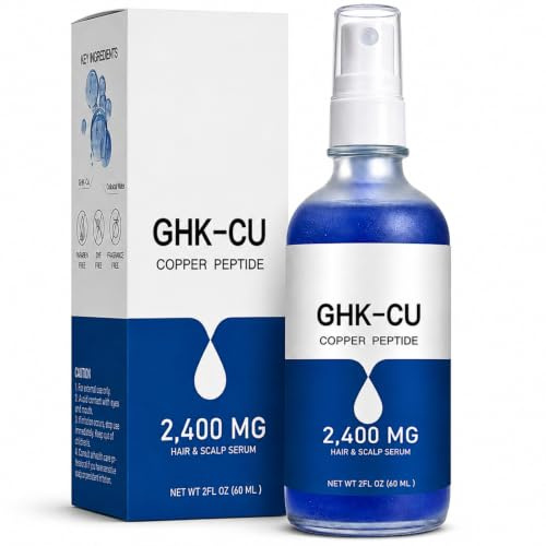 GHK-Cu Copper Peptide Hair Growth Scalp Serum Spray 4% 2400mg, 60ml | 4% GHK-Cu copper peptide hair growth serum, 2400mg water-based serum for thinning hair, shedding, dry scalp, density & shine