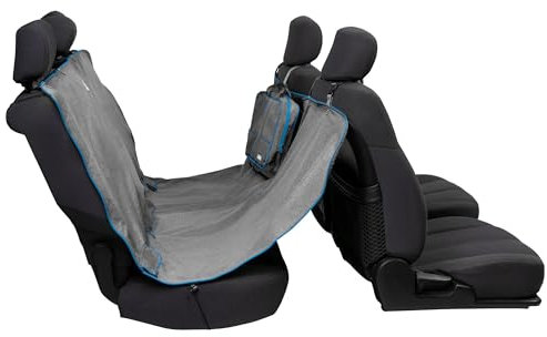 Kurgo Hamaca Heather - Funda de Asiento de Coche para Perros, Protector de Coche para Mascotas, Cubierta de Asiento de vehículo Impermeable y Resistente a Las Manchas - Gris Antracita