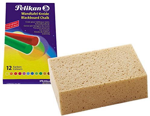 Pelikan Tafelkreide (12er mit Schwamm, Farbig)