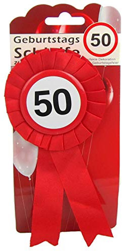 TOP TEN Geburtstags - Schleife 50 Button inkl. Sicherheitsnadel Abzeichen zum anstecken oder Dekoration Party