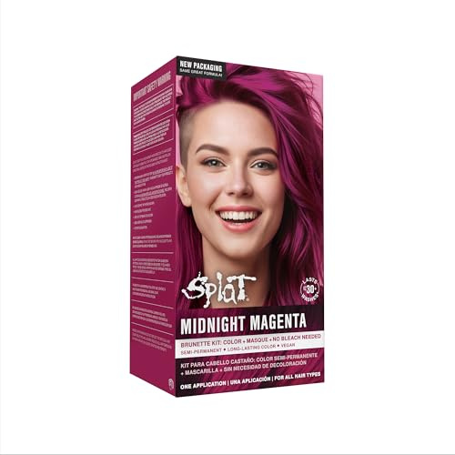 Splat Midnight Magenta Semi-Permanent Long Lasting Hair Dye Kit, Vegan and Cruelty-Free 1PK