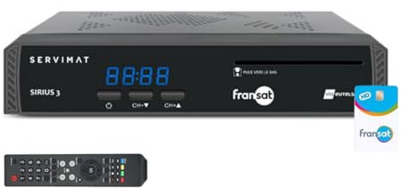 Servimat Sirius 3 - Receptor de TV satélite HD + tarjeta Fransat PC7 Eutelsat 5W
