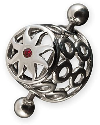 Fly Style Nippelpiercing Tribal Sun Chirurgenstahl 316 L - Body Jewelry - Nipple Piercing/Brust Piercings aus Edelstahl, Innendurchmesser:12 mm (Paar)