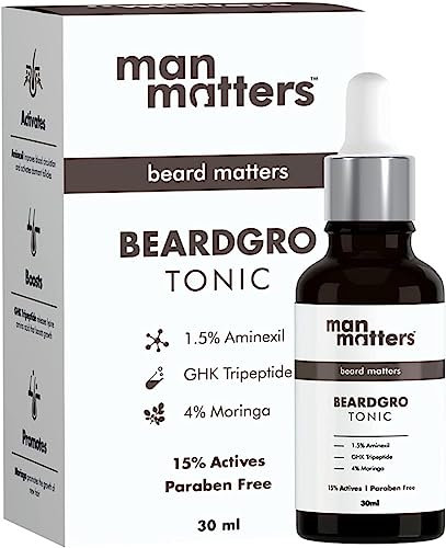 NACHT BeardGro Bart-Wachstum Tonic für Männer | 1,5 % Aminexil und 2 % LashLD | dickeres Bartwachstum und stimuliert die Bartfollikel | 30 ml