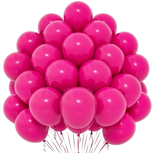 Ballons Roses, 50 Pièces Ballons Rose Vif de 12 Pouces, Ballon Pink Foncé Mat pour Femmes Filles Enfants pour Thème Rose Fête d'anniversaire Remise des Diplômes Baby Shower Mariage Décoration