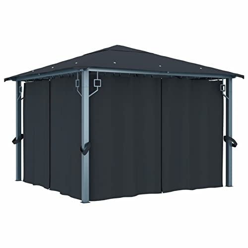ARKEM Gazebo impermeabile, stabile, resistente all'inverno, sistema a scatto pop-up, protezione UV 50+, padiglione pieghevole, tenda da giardino, tenda per feste, tendone con montanti in metallo,Gazeb