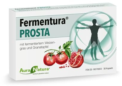 Fermentura® Prosta | Prostata Komplex Kapseln mit Kürbiskern, Granatapfel, Weizengras, Zink & Selen | 30 Kapseln, 1er Pack | Fermentiert & Vegan
