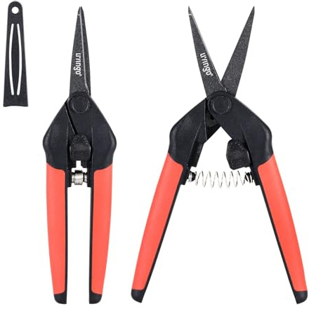 LIVINGO Sharp Garden Pruning Shears - 2 Pack 6.5” Spring Loaded Handles, Non-Stick Teflon Coated Stainless Steel Blades Scissors for Trimming Plant, Flower