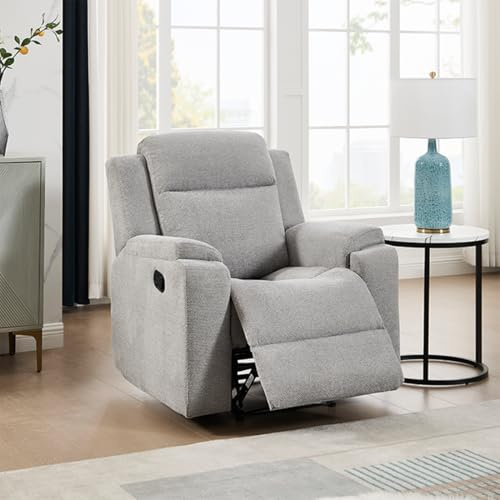 More4Homes Orka 1+2+3 Seater Chenille Fabric Manual Recliner Sofa (Grey, 1 Seater)