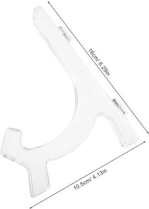 ELAYARD Espositore Portapiatti Trasparente in Plastica 16 Cm, Porta Targa da Cavalletto Stabile per Stoviglie e Dessert, Set da 4 Pezzi per Esposizione Elegante in Casa, Ristorante
