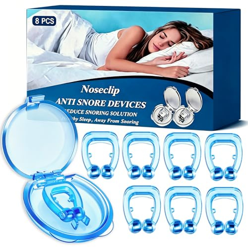 8 Pezzi Anti Clip Antirussamento, Magnetici Dilatatore Nasale Antirussamento, Anti Russare Naso Clip Riutilizzabile, Migliora il Respirazione Sonno, Godersi una Serata Tranquilla(Blue)