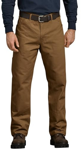 Dickies Men's Relaxed Fit Straight-Leg Duck Carpenter Jean, Brown Duck, 33W x 34L