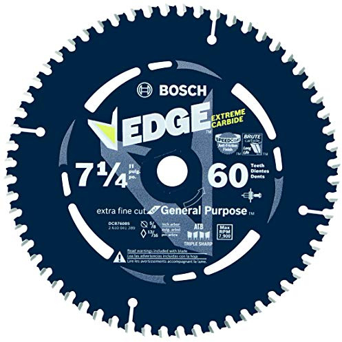 BOSCH DCB760 7-1/4 in. 60 Tooth Edge Circular Saw Blade for Extra-Fine Finish