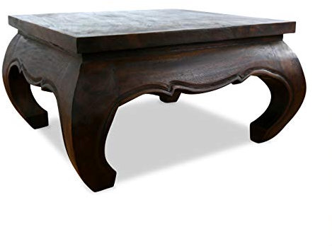 livasia großer Opiumtisch, Beistelltisch, Couchtisch, Sofatisch aus Massivholz (76 x 76 x 41cm)