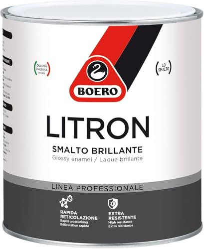 LITRON BOERO SMALTO LUCIDO SINTETICO LT. 0,750 TESTA DI MORO X ESTERNI ED INTERNI.