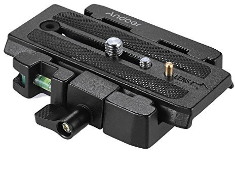 Andoer Adaptador de Vídeo Trípode de Cámara Rápida Liberación de Sujeción con Placa de Liberación Rápida Compatible para Manfrotto 501 500 Ah 701HDV 503HDV Q5 Cabeza