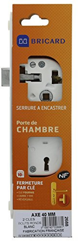 Bricard - 2688 - Serrure pour porte de chambre- d'intérieur- norme NF- sens droit- Blanc