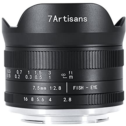 7artisans 7,5 mm f2.8 Mark II APS-C ojo de pez gran angular manual fijo cámaras sin espejo M4/3 montaje para Panasonic GH3 GH4 GF1 GM1 GM5 para Olympus E-M1 E-M5 E-M10