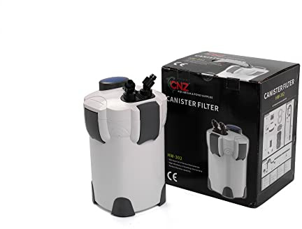 CNZ HW-302 265GPH Aquarium Canister Filter with Meida Kits, White