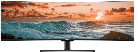 Nilox NXMMELED49CRVD Monitor Curvo 49 Pollici Ultra-Wide con Tecnologia ELED e Pannello VA, Monitor 144Hz e HDR 400, Tempo di Risposta 1ms, FreeSync Premium e Soundbar Posteriore, HDMI e DP