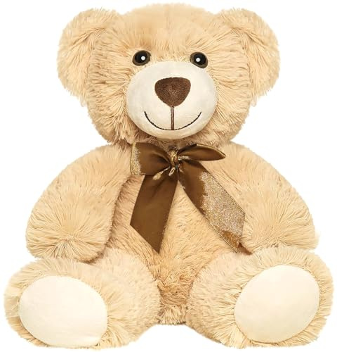 Yeqivo Ositos De Peluche Animal De Peluche Juguetes Regalo para Niño Novia 13.5 Pulgadas para Navidad Día De San Valentín Cumpleaños Boda Fiesta (Caqui,1 Pcs)
