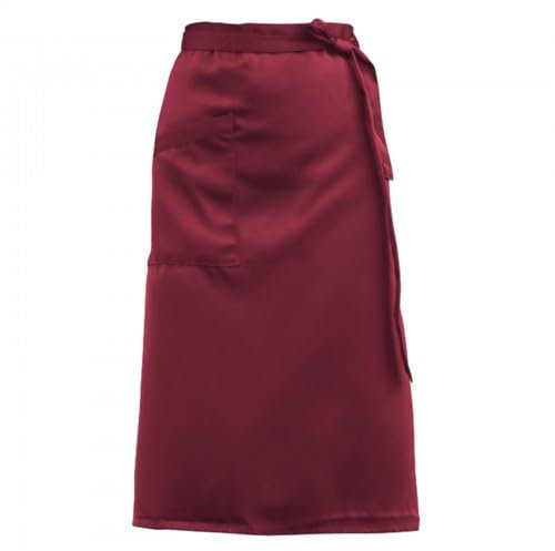 Vorbinder Schürze mit Tasche, Schürze Taille, Kurze Schürze, Kochschürze mit Tasche, Half Length Long Waist Apron, Arbeit Schürze für Männer Damen Herren Küche Restaurant Bistro Florist (Weinrot)