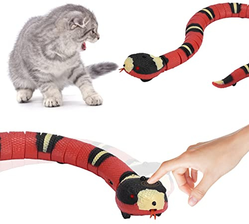 Towwoo Serpiente de Juguete para Gatos, Smart Sensing Simulación Juguete de Serpiente, Evitación de Inducción Inalámbrica Eléctrica, Juguete Interactivo de Simulación de Serpiente