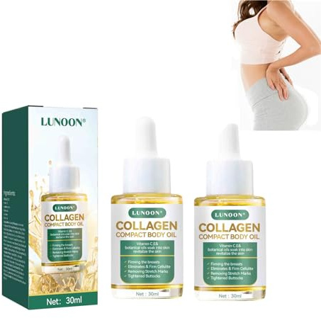 Olio per il corpo di collagene, collagene lifting Body Oil, massaggio anticellulite, collagene, olio di collagene per rassodare la pelle, olio idratante nutriente per la pelle, 30 ml (2 pezzi)