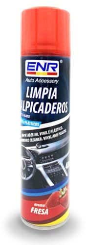ENR-Limpia Salpicaderos Coche, Limpiador Tapiceria Coche,Limpia Tapicerias Coche Vinilo Y GOMA-Protector Interior Coche Protege Daño UV-Aire Evolución（FRESA）EFECTO MATE-400ml
