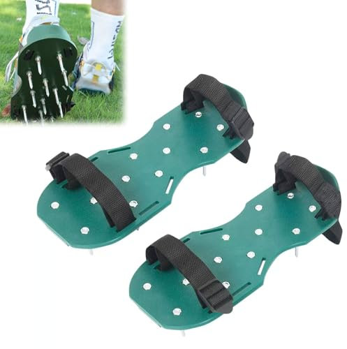 Cerioll Zapatos con Puntas con Puntas Cortas,Zapatos Aerador de Cesped,Aireador de Césped,Zapatos Jardín de Césped, Pisos de Epoxi,Superposiciones,Instalación de Cubiertas,Color Verde (1 Par)