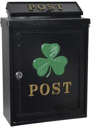Cassette Postali Cassetta postale Villa Cassetta postale inglese antica antipioggia Cassetta postale esterna Cassetta postale creativa Posta in arrivo Cassetta Della Posta Da Parete(Clover in stock)