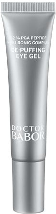 DOCTOR BABOR De-Puffing Eye Gel, crema idratante per gli occhi, texture gel rinfrescante, antirughe, zona occhi radianti, cura degli occhi con acido ialuronico multimolecolare, formula vegana, 15 ml