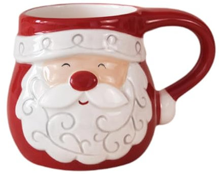 SiaBiced Tasse de Noël, tasse à soupe haute, tasse à eau créative en relief, verres pour la cuisine, utilisation domestique, restaurant, boissons, Le Père Noël