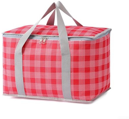 Tragbare und stilvolle isolierte Picknicktasche hält Lebensmittel frisch und Getränke kühl bei Outdoor-Aktivitäten (rot)