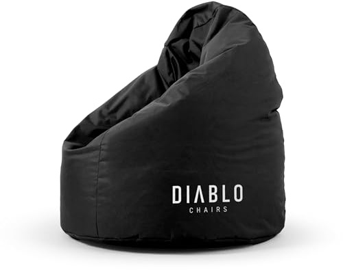 Diablo Pouf pour Enfant Craft Edition Siège Ergonomique Rempli de granulés Cordura Durable Imperméable Léger et Compact Motif de Jeu Dimensions 80 x 110 x 80 cm Noir