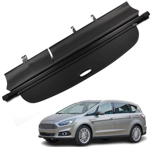 LHyyY Voiture Tablette de Coffre Arrière Rétractable de pour Ford S-Max 2015-2018,Auto Cargo Cache Bagages Housse Colis Accessoire