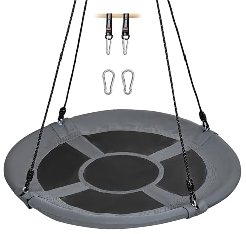 Altalena a nido con diametro di 120 cm, regolabile in altezza, per interni ed esterni, portata fino a 120 kg