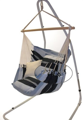 Hängesesselgestell Luna weiß und Hängesessel Brasil Sofa Negro Elegance