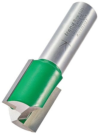Trend CraftPro Straight Two Flute Router Cutter Bit, 1/2 Inch Shank, 20mm Cut Diameter & 25mm Cut Length, Tungsten Carbide Tipped, C030CX1/2TC