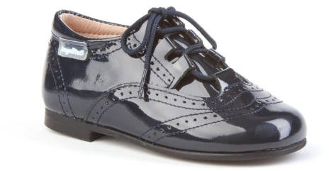 ANGELITOS Zapatos Inglesitos Charol Para Niños Todo Piel Mod.1505. Calzado Infantil Made In Spain, Garantia de Calidad. (21, Azul Marino)