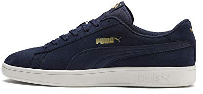 PUMA Unisex Puma Smash V2 Sneaker, Peacoat Puma Team Gold Whisper White, 47 EU