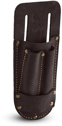 OX Tools Oil Tanned Leather Utility Knife Pouch – Heavy Duty Belt Sheath for Box Cutters, Tin Snips & Utility Knife – Durable Stitching with Rivets – Fits 2 Tool Belts – OX-P263404