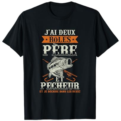 Pêche Shirt Pêcheur Papa Cadeau Pêche Fete des Perés T-Shirt