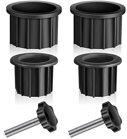 6pcs Umbrella Stand Parts Replacement Kit Plastic Parasol Stand Replacement Parts Wearproof Umbrella Base Bracket Hole Ring Cover & M8 Screws for Most Beach Backyard Balcony Umbrella Hole(Black)
