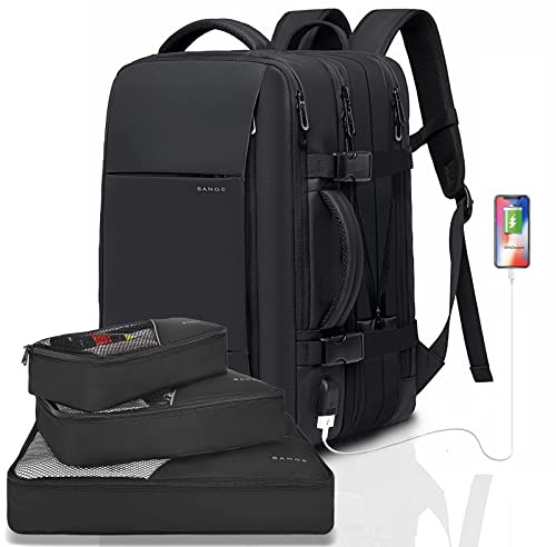 BanGe Zaino da viaggio, approvato dal volo, per borsa da viaggio, resistente all'acqua, durevole, zaino per laptop da 17 pollici, zaino grande per viaggi d'affari, zaino da viaggio per uomini e donne,
