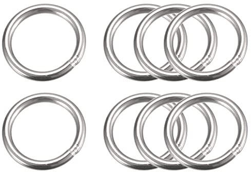 sourcing map 8 Stück O Ringe aus Edelstahl 40mm(1.57) Außendurchm. 3mm Dicke Mehrzweck Metall Geschweißte O-Ringe Rundringe