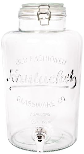 Rink Drink 8.7L Drinks Dispenser with Tap - Large Home Kitchen Outdoor Chrome Tap Water Dispensing Jug Indoor Juice Punch Bottle for BBQ, Party, Picnic, Events, Buffets