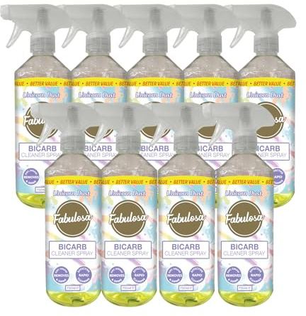 Spray nettoyant Fabulosa au bicarbonate de soude, multi-usages, multi-surfaces et anti-odeurs, 750 ml, vendu par lot de 9 unités, Unicorn Dust