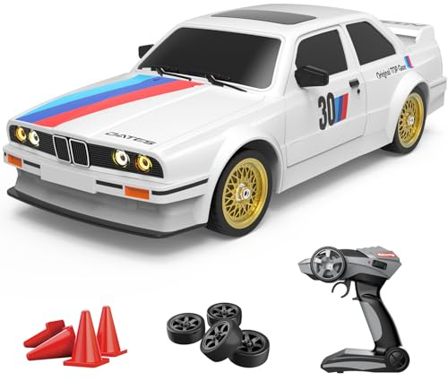 Mostop Voiture télécommandée 1/16 RC Drift 2,4 GHz 4WD Haut-Vitesse 30+ km/h Véhicule classique LED Pneus de course Jouet pour adultes et garçons